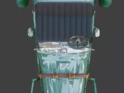 Vintage British Racing Green Roadster 3D Model Low-poly 3D model
