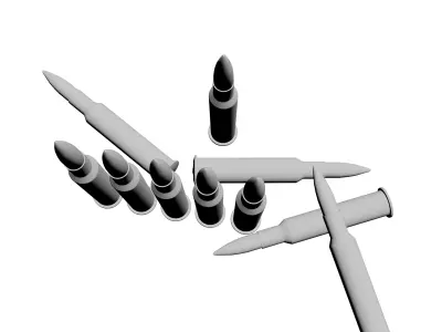 Live cartridge Low-poly 3D model