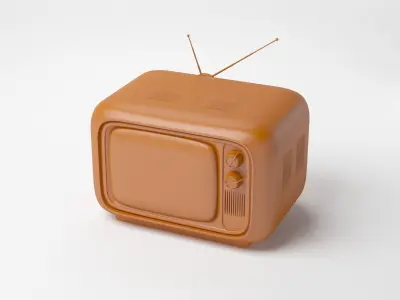 retro tv in seventies style Low-poly 3D model