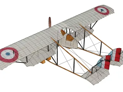 Biplane Caudron G3 Low-poly 3D model