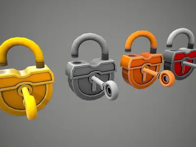 PADLOCK  10 CARTOON STYLIZED Low-poly 3D model