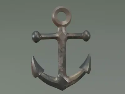 Anchor old hanging Low-poly 3D model