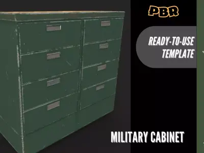 Militar Cabinet Modelo 3D Low-poly 3D model purchase