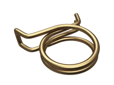 Double Wire Spring Hose Clamp Gold Low-poly 3D model