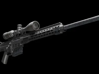 Barret MRAD Sniper Rifle Low-poly 3D model
