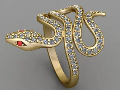Antique Snake Ring  3D print model