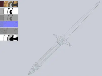 Dagger Low-poly 3D model 3