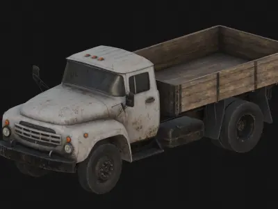 Rusty Old Soviet Truck Low-poly 3D model
