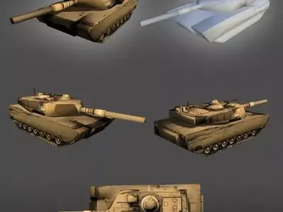M1 Abrams Tank lowpoly Low-poly 3D model