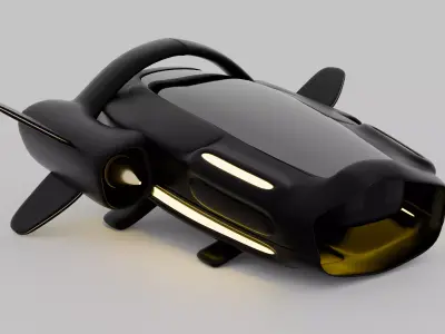 Polytechnos 1 luxury Civilian Spacecraft Low-poly 3D model