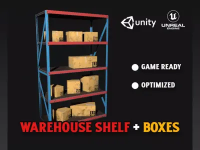Warehouse Shelf Free low-poly 3D model