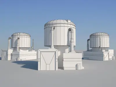Industrial Building 07 Low-poly 3D model