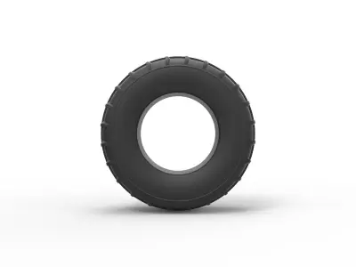 Dune buggy rear tire 14 Scale 1 to 25 3D print model