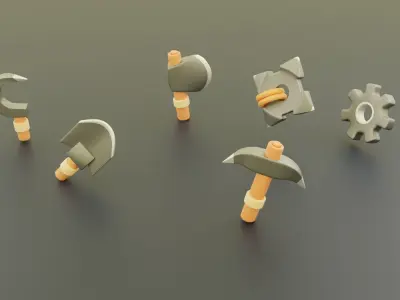Low Poly Weapons Pack Low-poly 3D model Low-poly 3D model