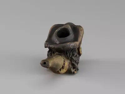 S00050 Vintage Carved Pipe Low-poly 3D model