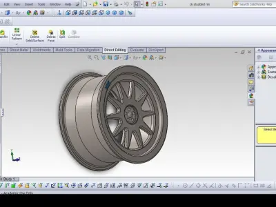 standard 5 spoke 17 alloy wheels Free 3D model