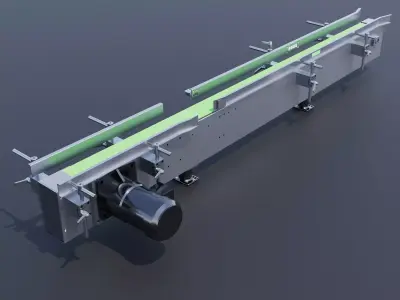 Plate chain conveyor belt 3D model