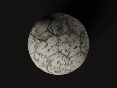 Worn football Low-poly 3D model