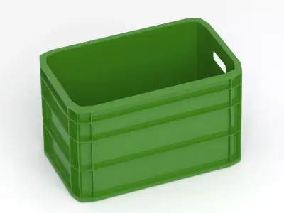 Portable Plastic Crate Green 3D model