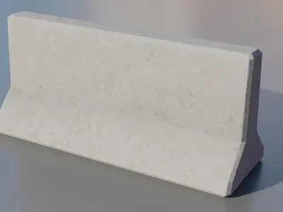 Set of Concrete barrier Low-poly 3D model