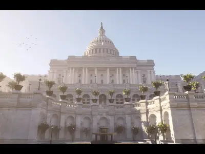 US Capitol Exterior Environment  Low-poly 3D model