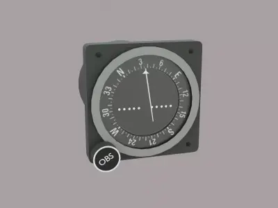VOR Receiver with OBS and CDI Low-poly 3D model