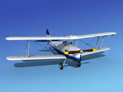 Dehavilland DH82 Tiger Moth V11 3D model