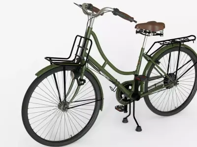 Green Vintage City Bicycle 3D model