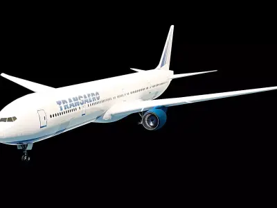 Tu-214 transaero Low-poly 3D model