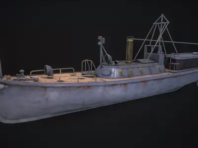 17m Motor Pinnace Low-poly 3D model