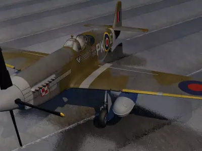North American Mustang Mk-3 - RAF 3D model