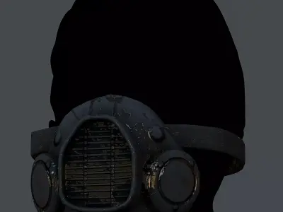 Gas mask helmet 3d model scifi Low-poly Low-poly 3D model Low-poly 3D model 38
