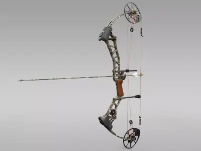 Compound Bow with Arrow 3D model