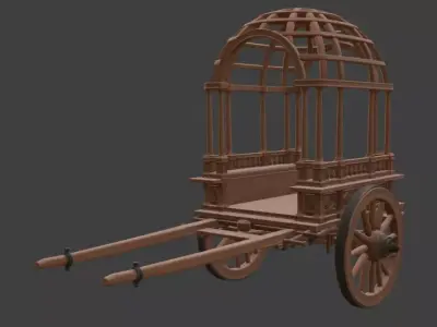 Ornate Carriage 3D Model 3D model