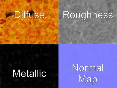 Single Coral Fan Shape Textured Vibrant Model Pack Low-poly 3D model