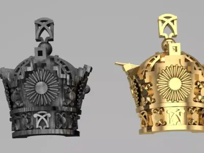 crown clothes pin 3D print model