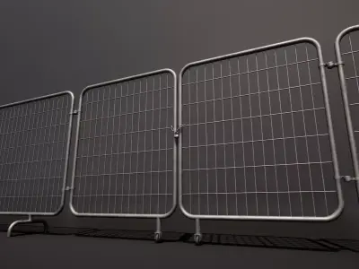 Construction fence Low-poly 3D model