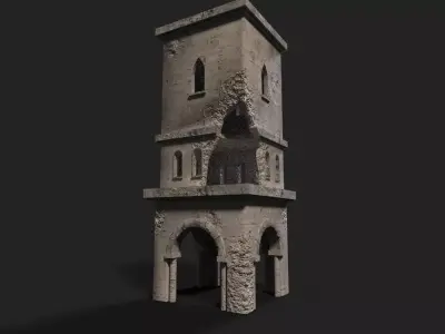 Medieval ruin Low-poly 3D model order