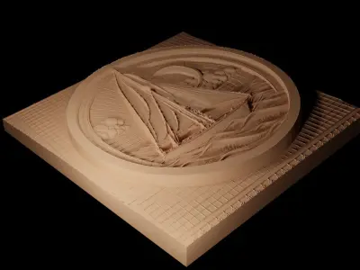 Sailboat CNC 3d Print High Relief Sand Casting 3D print model