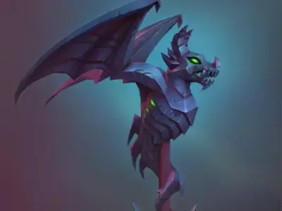 Dragon Staff Low-poly 3D model Low-poly 3D model