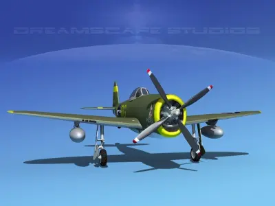 Republic P-47D Thunderbolt V05 3D model
