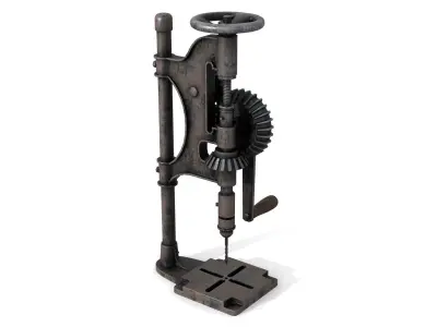 Rusty Metal Drilling Machine Low-poly 3D model