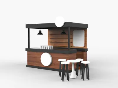 Kiosk stand booth 3D model