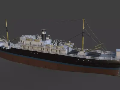 Varitime Vessels  The Historic Ship Amiral Latouche Treville Low-poly 3D model