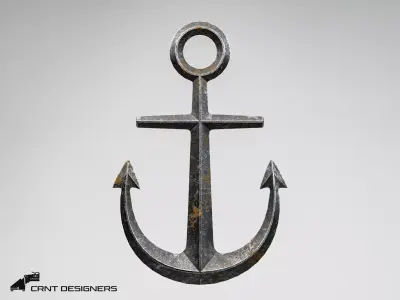 Nautical Anchor Low-poly 3D model
