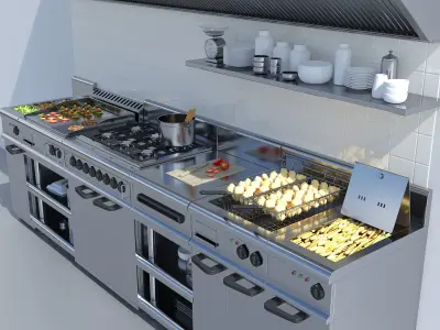 Modular kitchen equipment 1 3D model