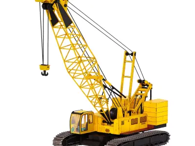 Crawler Crane Construction Vehicle Low-poly 3D model