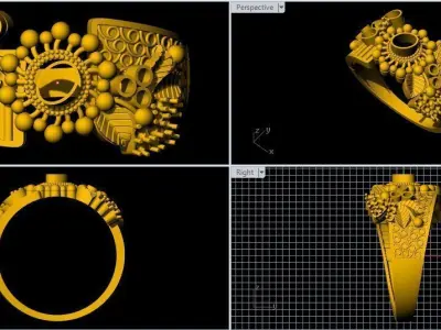 antique ring 3dm file 3D print model shop