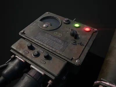 Dosimeter electronic device with light Low-poly 3D model