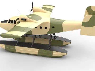 Seaplane 3D model by 3DAssetsKit
